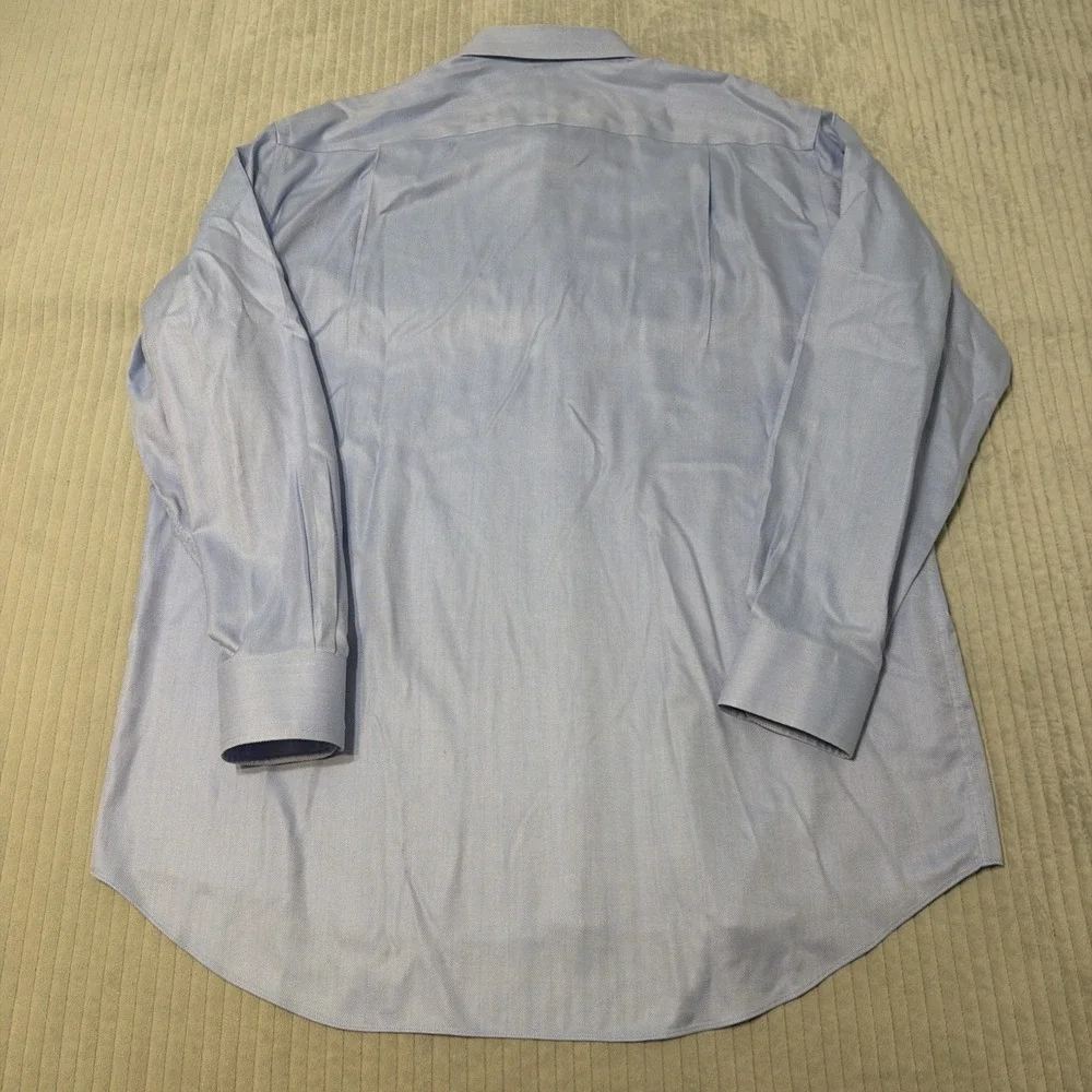 Charles Tyrwhitt Classic Fit Dress Shirt 18 37 Blue 100% Cotton